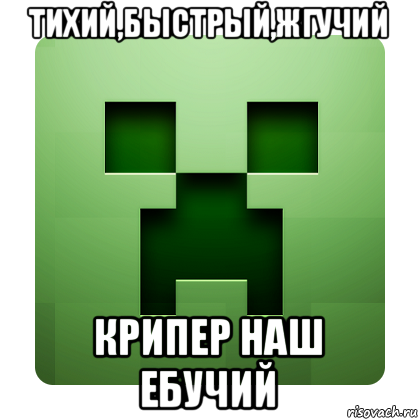 тихий,быстрый,жгучий крипер наш ебучий, Мем Creeper