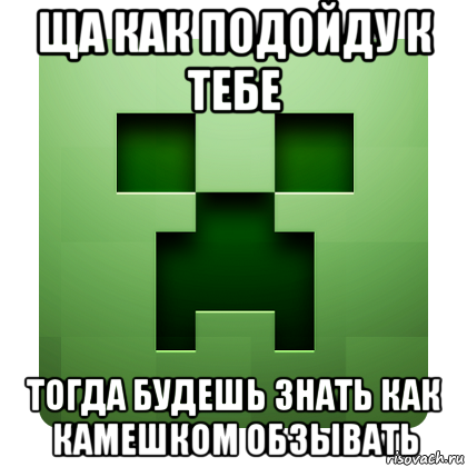 ща как подойду к тебе тогда будешь знать как камешком обзывать, Мем Creeper