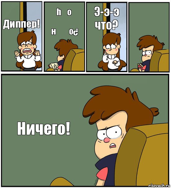 Диппер! Һɯо ɯǝƍǝ нɐɓо¿ Э-э-э что?  Ничего!, Комикс   гравити фолз