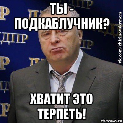 ты - подкаблучник? хватит это терпеть!, Мем Хватит это терпеть (Жириновский)