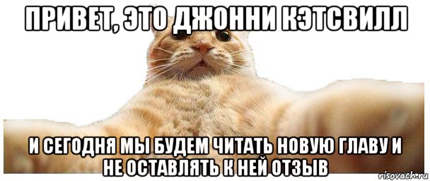 привет, это джонни кэтсвилл и сегодня мы будем читать новую главу и не оставлять к ней отзыв, Мем   Кэтсвилл