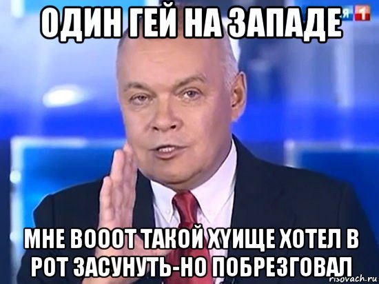 один гей на западе мне вооот такой xyище хотел в рот засунуть-но побрезговал, Мем Киселёв 2014