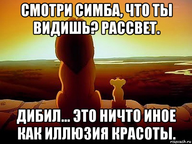 смотри симба, что ты видишь? рассвет. дибил... это ничто иное как иллюзия красоты.