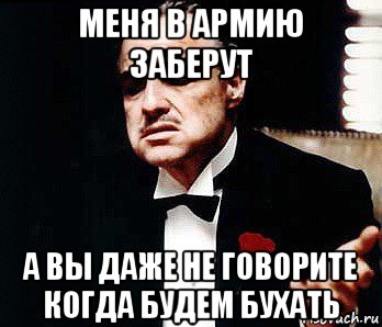 меня в армию заберут а вы даже не говорите когда будем бухать, Мем Мафия