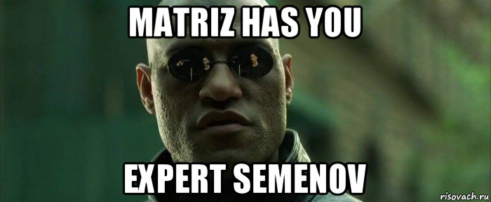 matriz has you expert semenov, Мем  морфеус