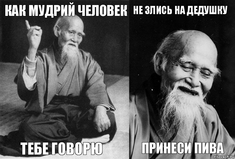 как мудрий человек тебе говорю не злись на дедушку принеси пива, Комикс Мудрец-монах (4 зоны)