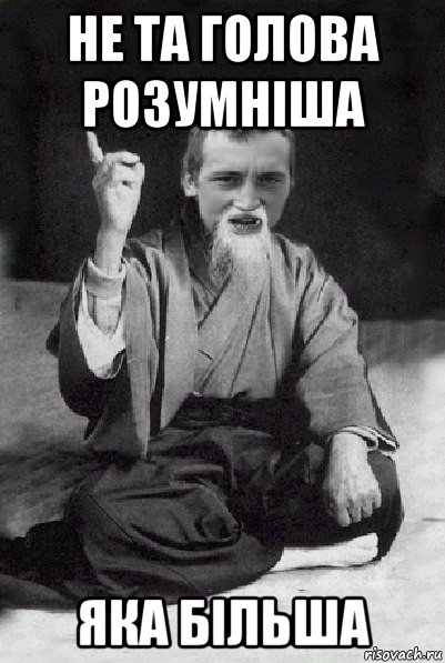 не та голова розумніша яка більша, Мем Мудрий паца