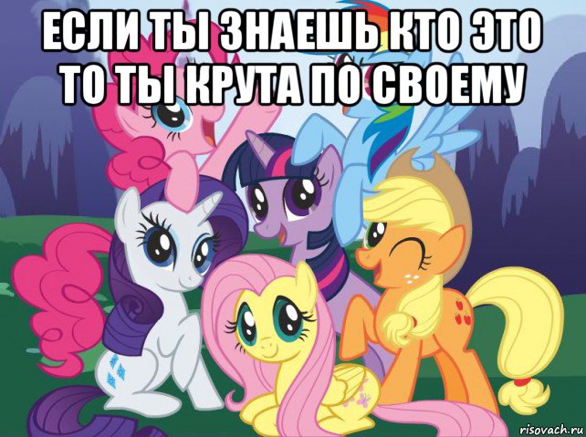 если ты знаешь кто это то ты крута по своему , Мем My little pony