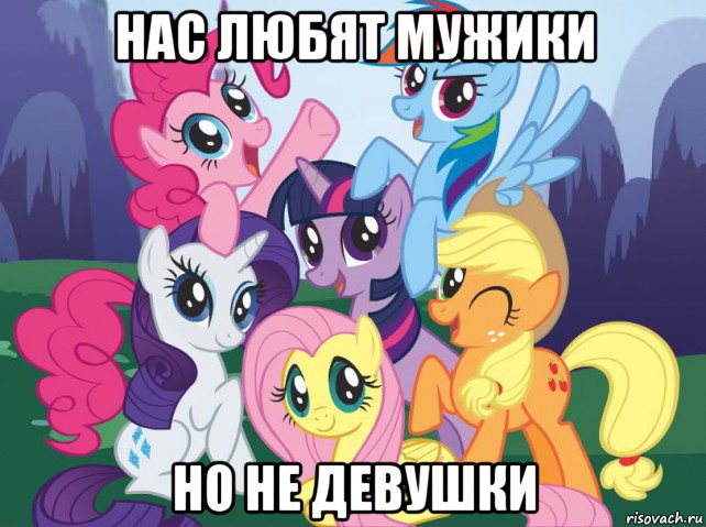 нас любят мужики но не девушки, Мем My little pony