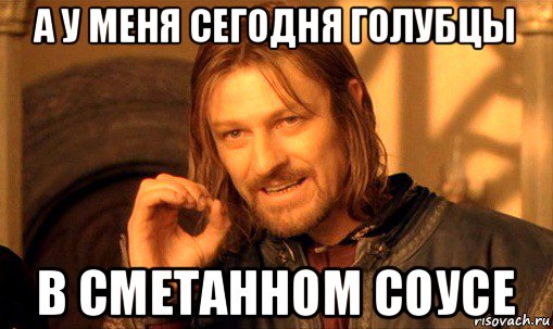 а у меня сегодня голубцы в сметанном соусе, Мем Нельзя просто так взять и (Боромир мем)