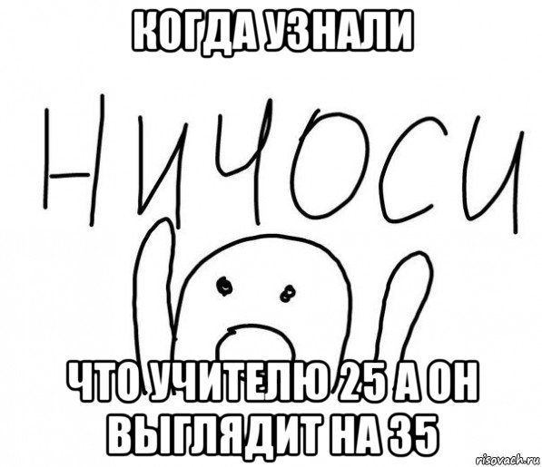 когда узнали что учителю 25 а он выглядит на 35, Мем  Ничоси