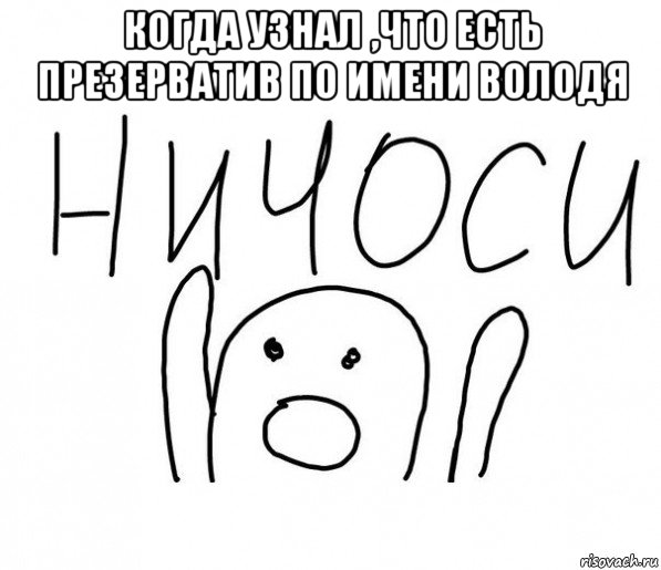 когда узнал ,что есть презерватив по имени володя , Мем  Ничоси