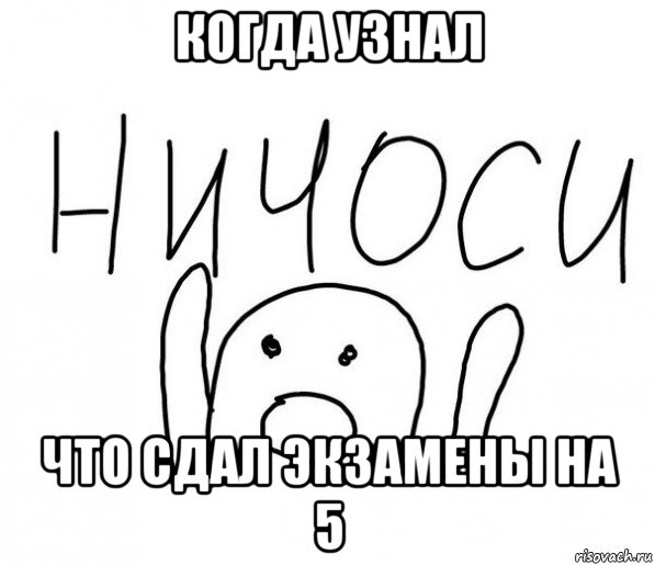 когда узнал что сдал экзамены на 5, Мем  Ничоси