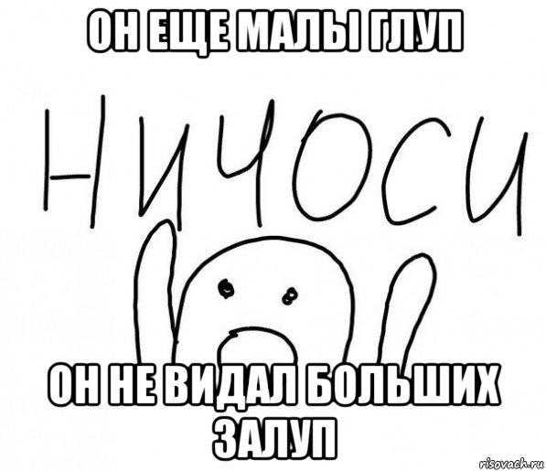 он еще малы глуп он не видал больших залуп, Мем  Ничоси