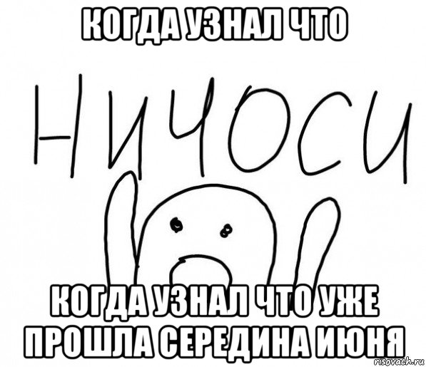 когда узнал что когда узнал что уже прошла середина июня, Мем  Ничоси