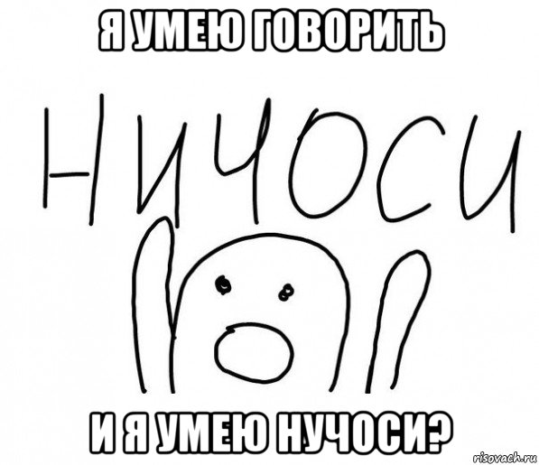 я умею говорить и я умею нучоси?, Мем  Ничоси