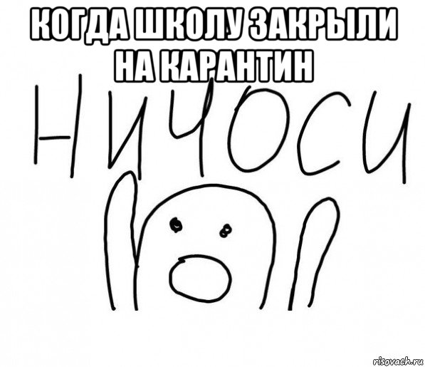 когда школу закрыли на карантин , Мем  Ничоси