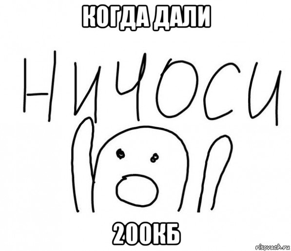 когда дали 200кб, Мем  Ничоси