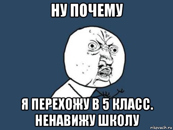 ну почему я перехожу в 5 класс. ненавижу школу, Мем Ну почему