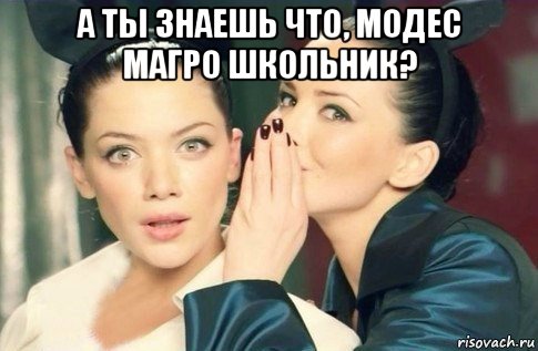 а ты знаешь что, модес магро школьник? 