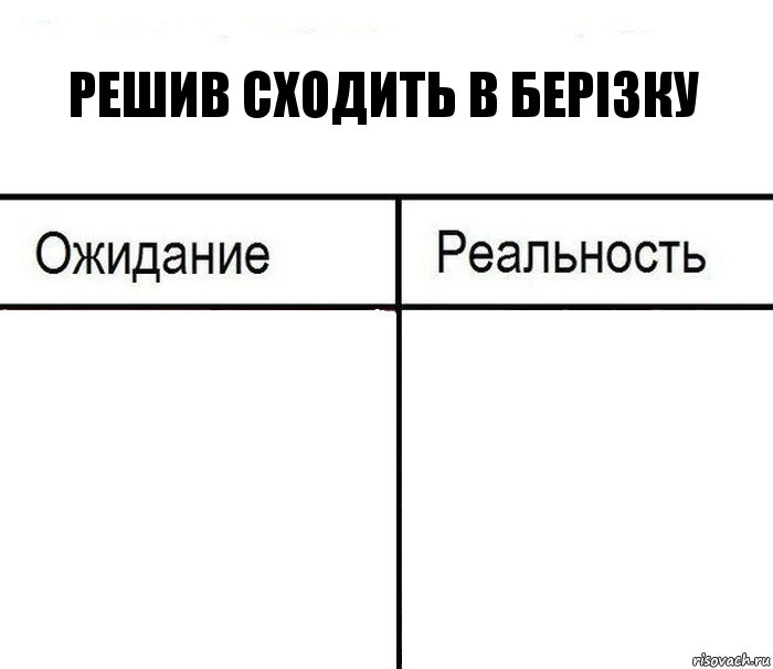 решив сходить в берізку  , Комикс  Ожидание - реальность