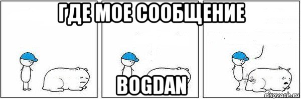 где мое сообщение bogdan, Мем Пинок