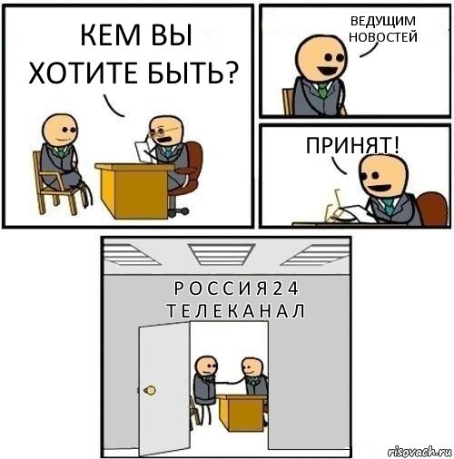 Кем вы хотите быть? Ведущим новостей Принят! Р О С С И Я 2 4
т е л е к а н а л