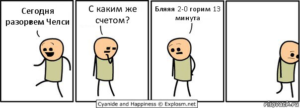 Сегодня разорвем Челси С каким же счетом? Бляяя 2-0 горим 13 минута, Комикс  Расстроился