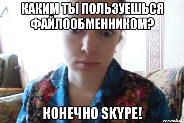 каким ты пользуешься файлообменником? конечно skype!, Мем    Скайп файлообменник