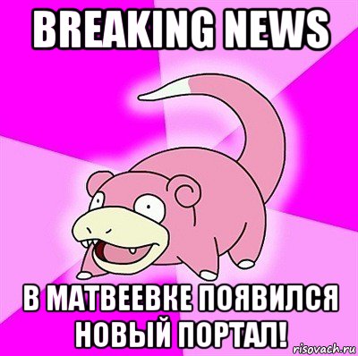 breaking news в матвеевке появился новый портал!, Мем слоупок