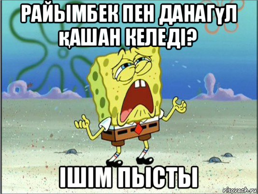 райымбек пен данагүл қашан келеді? ішім пысты, Мем Спанч Боб плачет