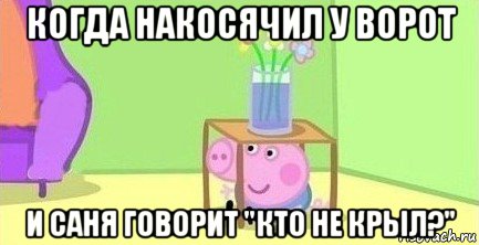 когда накосячил у ворот и саня говорит "кто не крыл?"