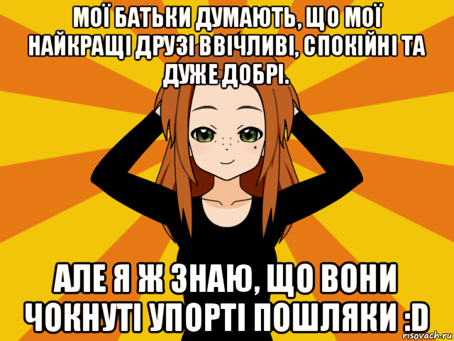 мої батьки думають, що мої найкращі друзі ввічливі, спокійні та дуже добрі. але я ж знаю, що вони чокнуті упорті пошляки :d, Мем Типичный игрок кисекае