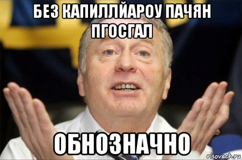 без капиллйароу пачян пгосгал обнозначно