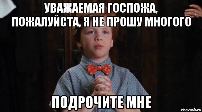 уважаемая госпожа, пожалуйста, я не прошу многого подрочите мне, Мем  Трудный Ребенок