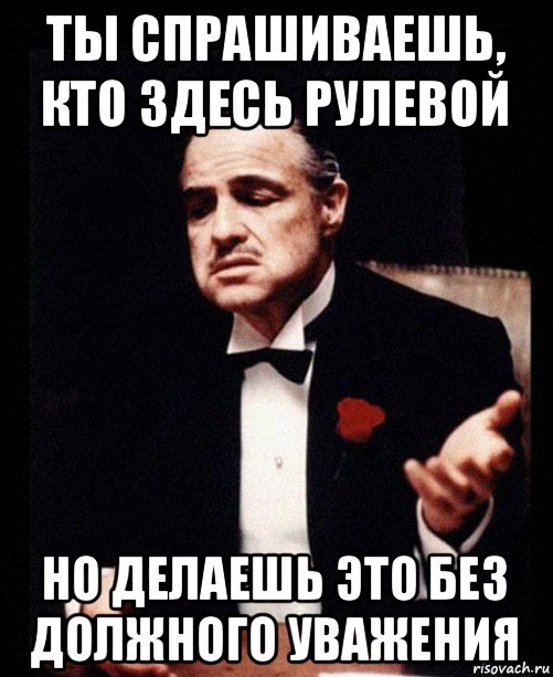 ты спрашиваешь, кто здесь рулевой но делаешь это без должного уважения, Мем ты делаешь это без уважения