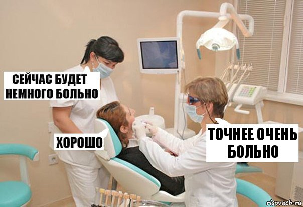 точнее очень больно, Комикс У стоматолога