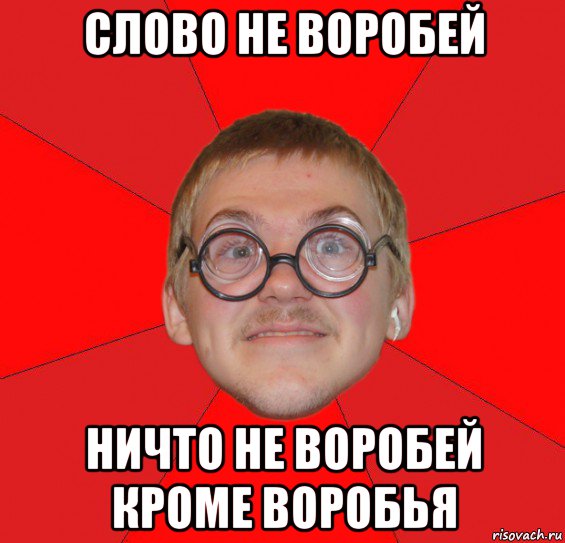 слово не воробей ничто не воробей кроме воробья, Мем Злой Типичный Ботан