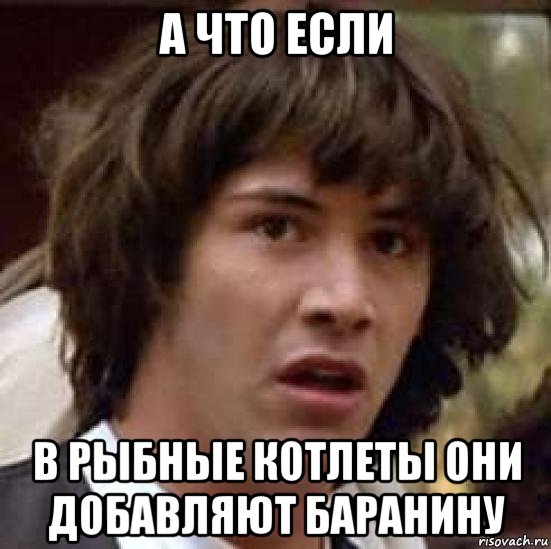 а что если в рыбные котлеты они добавляют баранину, Мем А что если (Киану Ривз)