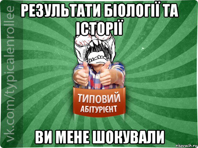 результати біології та історії ви мене шокували