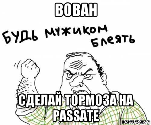 вован сделай тормоза на passate, Мем блять