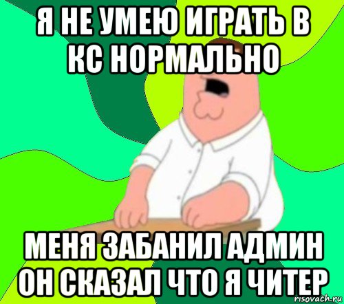 я не умею играть в кс нормально меня забанил админ он сказал что я читер, Мем  Да всем насрать (Гриффин)