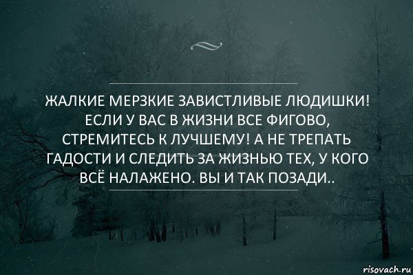 жалкие мерзкие завистливые людишки! Если у вас в жизни все фигово, стремитесь к лучшему! А не трепать гадости и следить за жизнью тех, у кого всё налажено. Вы и так позади.., Комикс Игра слов 5