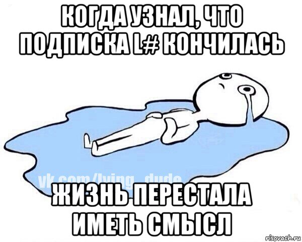 когда узнал, что подписка l# кончилась жизнь перестала иметь смысл, Мем Этот момент когда