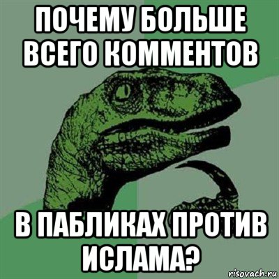 почему больше всего комментов в пабликах против ислама?, Мем Филосораптор