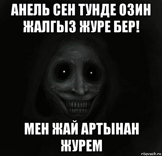 анель сен тунде озин жалгыз журе бер! мен жай артынан журем, Мем Ночной гость