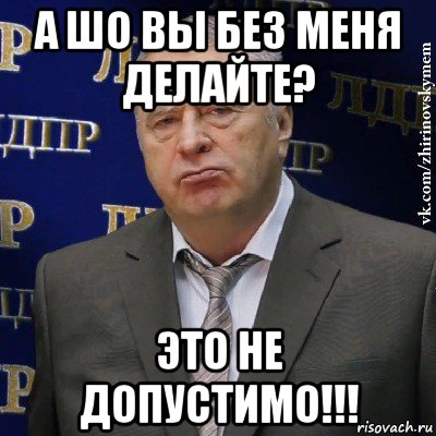 а шо вы без меня делайте? это не допустимо!!!, Мем Хватит это терпеть (Жириновский)