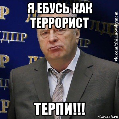 я ебусь как террорист терпи!!!, Мем Хватит это терпеть (Жириновский)