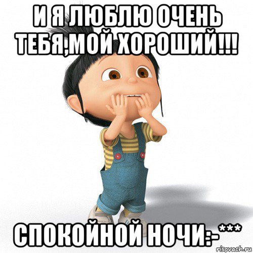 и я люблю очень тебя,мой хороший!!! спокойной ночи:-***, Мем Радостная Агнес