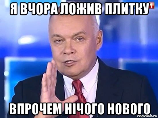 я вчора ложив плитку впрочем нічого нового, Мем Киселёв 2014